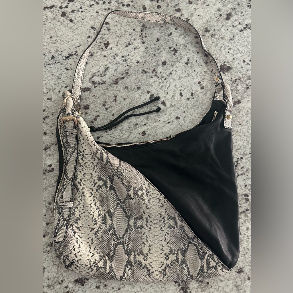 Leifsdottir Anthropologie Snake Print Leather Purse Handbag Shoulder Bag